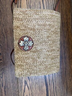Patricia Nash Straw and Leather Shoulder Bag